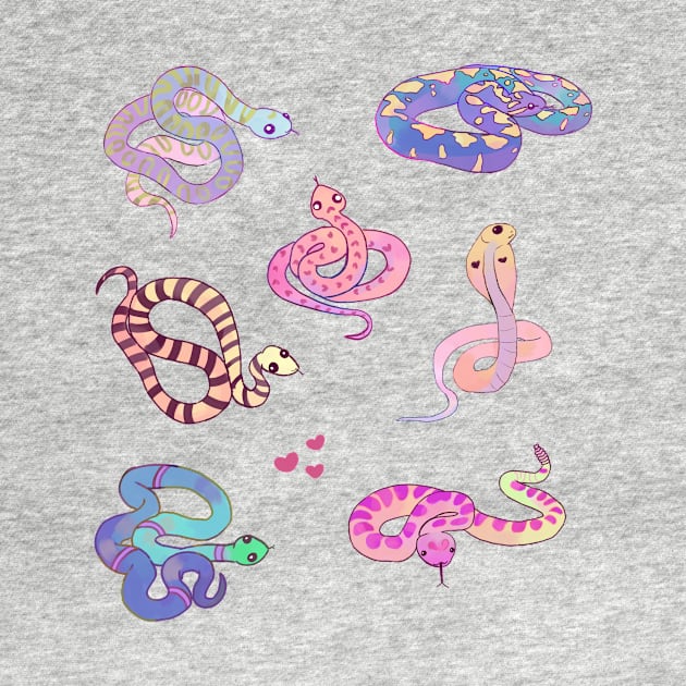 Cute watercolor snake sticker pack by Mayarart